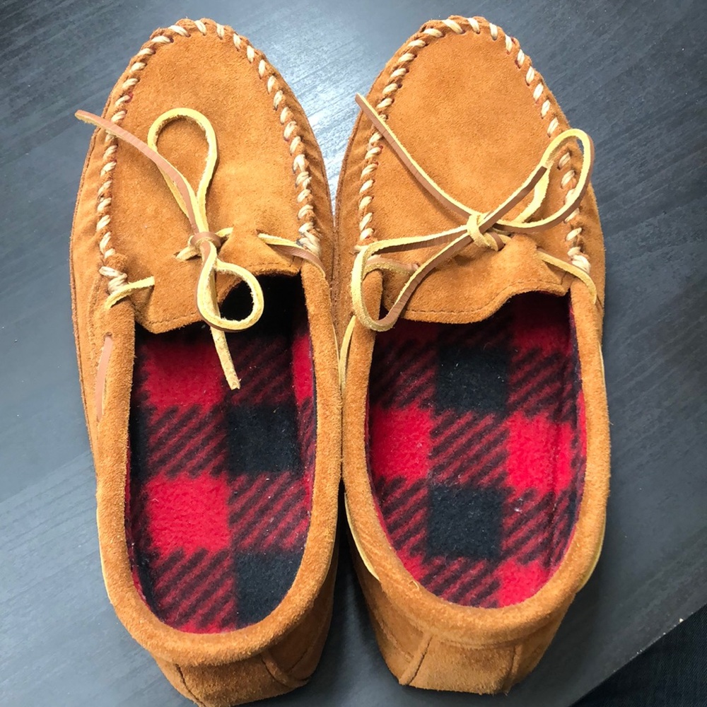 Brown outside and red and black inside